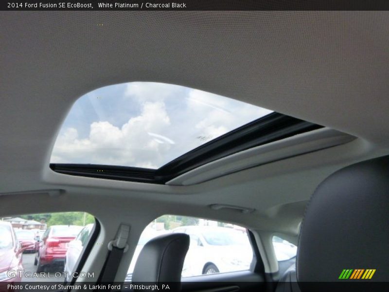 White Platinum / Charcoal Black 2014 Ford Fusion SE EcoBoost