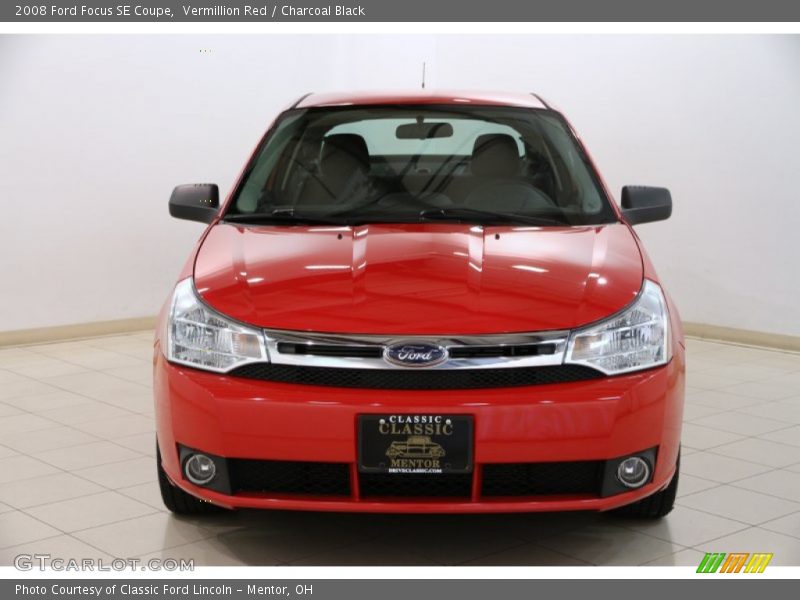 Vermillion Red / Charcoal Black 2008 Ford Focus SE Coupe