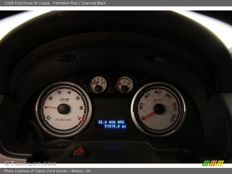 Vermillion Red / Charcoal Black 2008 Ford Focus SE Coupe