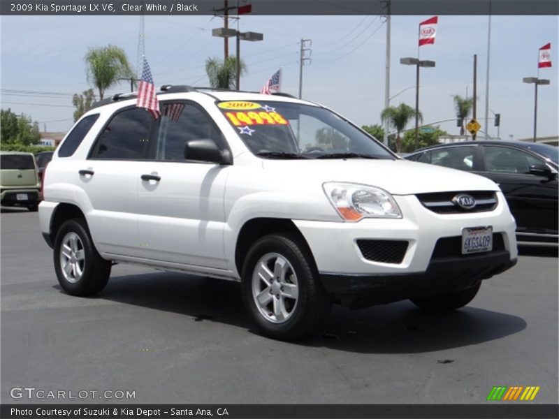 Clear White / Black 2009 Kia Sportage LX V6