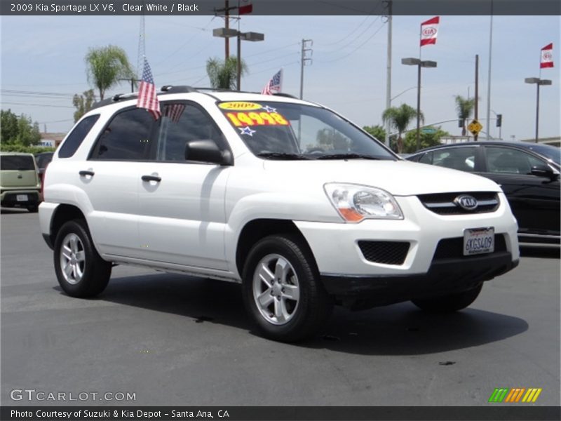 Clear White / Black 2009 Kia Sportage LX V6