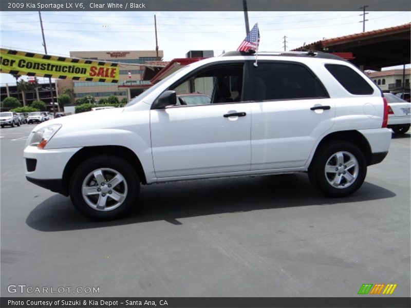 Clear White / Black 2009 Kia Sportage LX V6