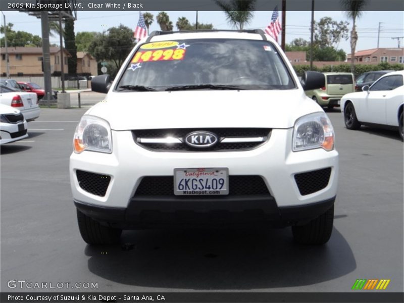 Clear White / Black 2009 Kia Sportage LX V6