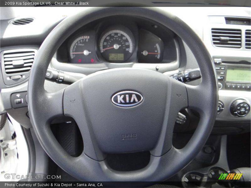 Clear White / Black 2009 Kia Sportage LX V6