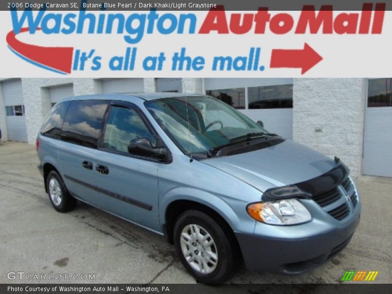 Butane Blue Pearl / Dark Khaki/Light Graystone 2006 Dodge Caravan SE
