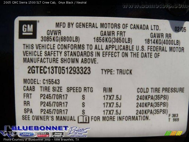 Onyx Black / Neutral 2005 GMC Sierra 1500 SLT Crew Cab