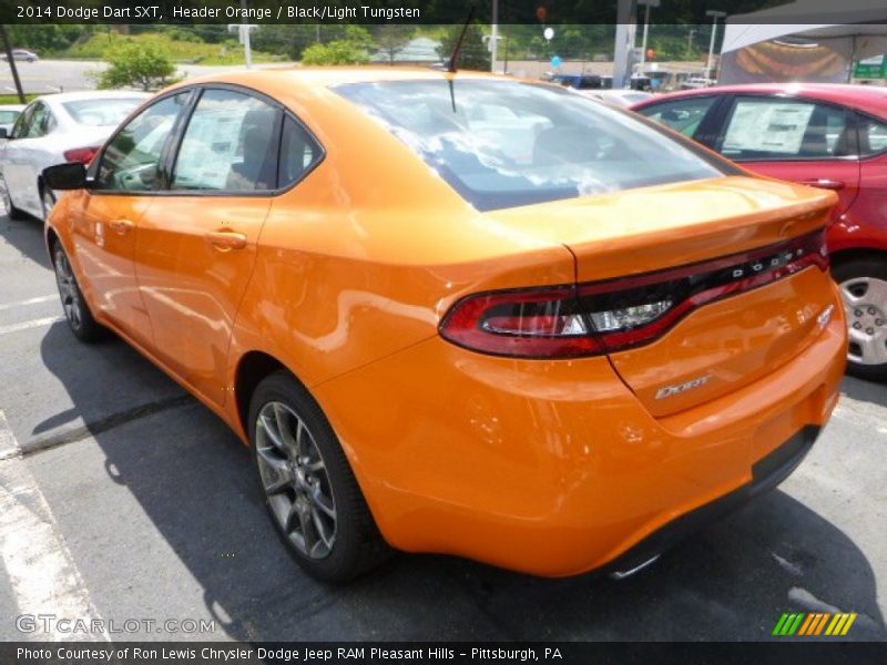 Header Orange / Black/Light Tungsten 2014 Dodge Dart SXT