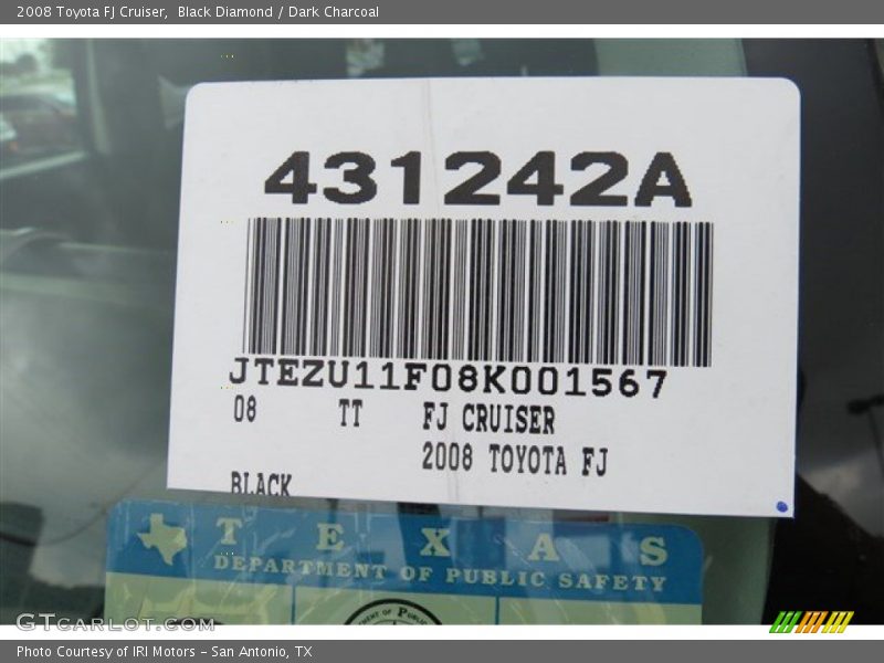 Black Diamond / Dark Charcoal 2008 Toyota FJ Cruiser