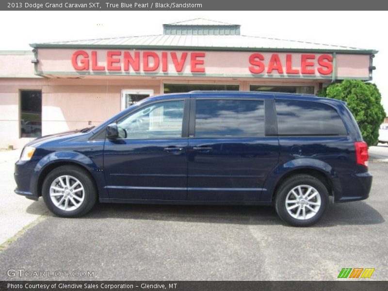 True Blue Pearl / Black/Sandstorm 2013 Dodge Grand Caravan SXT