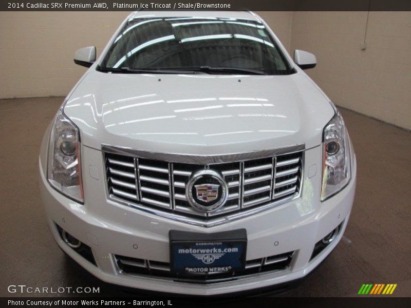 Platinum Ice Tricoat / Shale/Brownstone 2014 Cadillac SRX Premium AWD