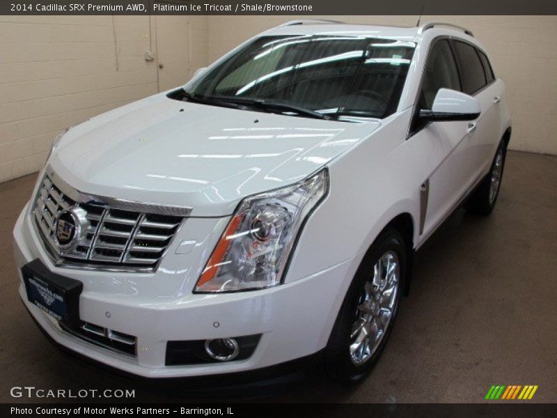 Platinum Ice Tricoat / Shale/Brownstone 2014 Cadillac SRX Premium AWD