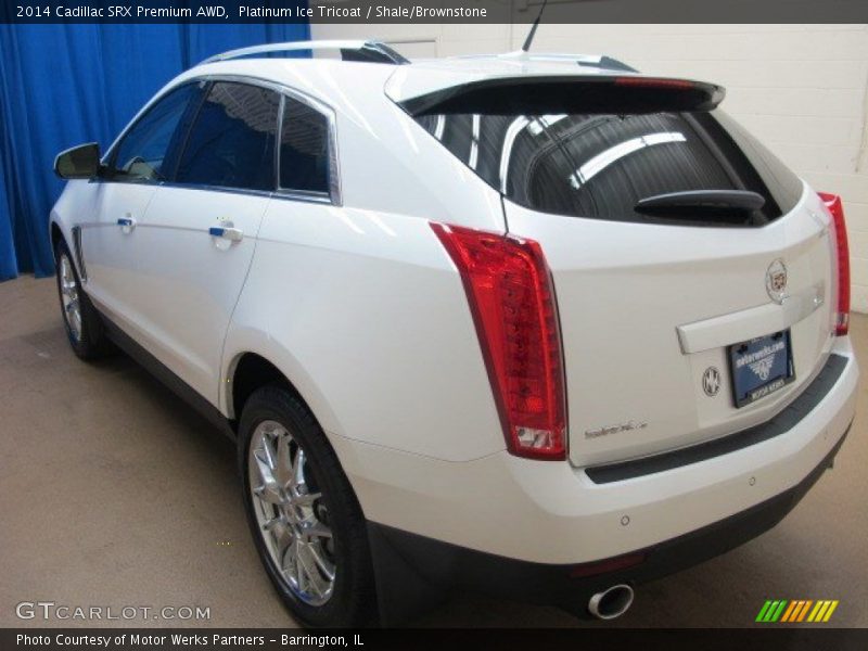 Platinum Ice Tricoat / Shale/Brownstone 2014 Cadillac SRX Premium AWD