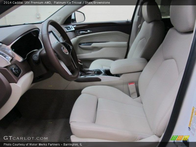 Platinum Ice Tricoat / Shale/Brownstone 2014 Cadillac SRX Premium AWD