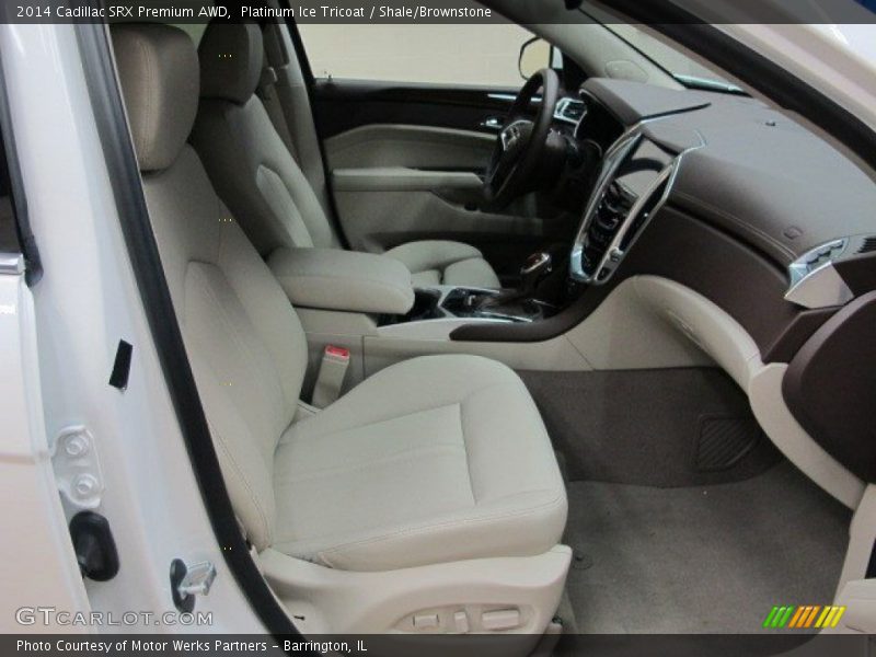 Platinum Ice Tricoat / Shale/Brownstone 2014 Cadillac SRX Premium AWD