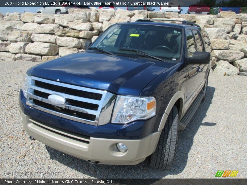 Dark Blue Pearl Metallic / Charcoal Black/Camel 2007 Ford Expedition EL Eddie Bauer 4x4