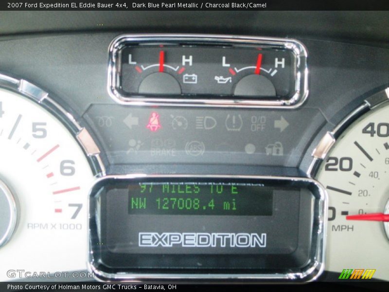 Dark Blue Pearl Metallic / Charcoal Black/Camel 2007 Ford Expedition EL Eddie Bauer 4x4