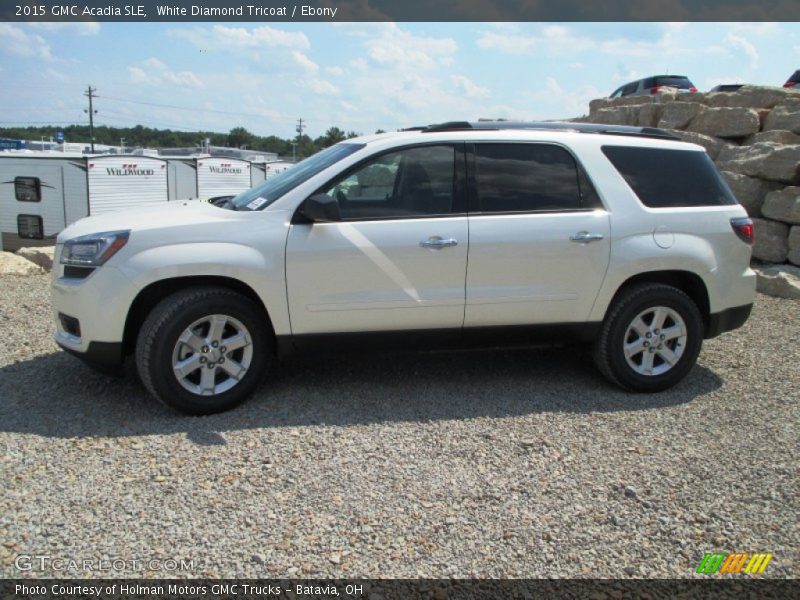 White Diamond Tricoat / Ebony 2015 GMC Acadia SLE