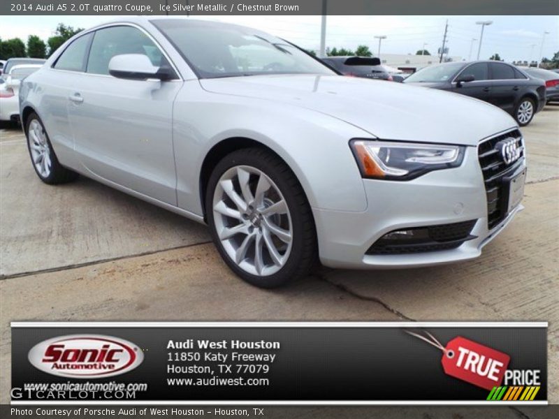 Ice Silver Metallic / Chestnut Brown 2014 Audi A5 2.0T quattro Coupe