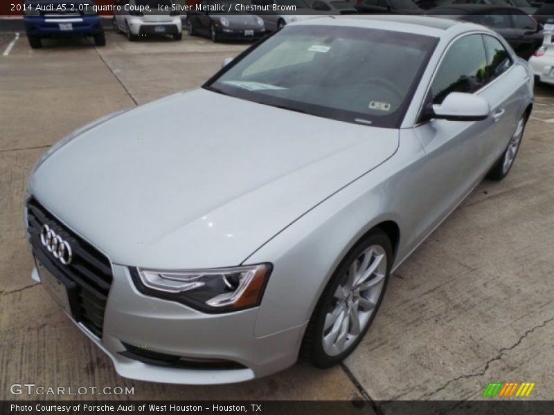 Ice Silver Metallic / Chestnut Brown 2014 Audi A5 2.0T quattro Coupe