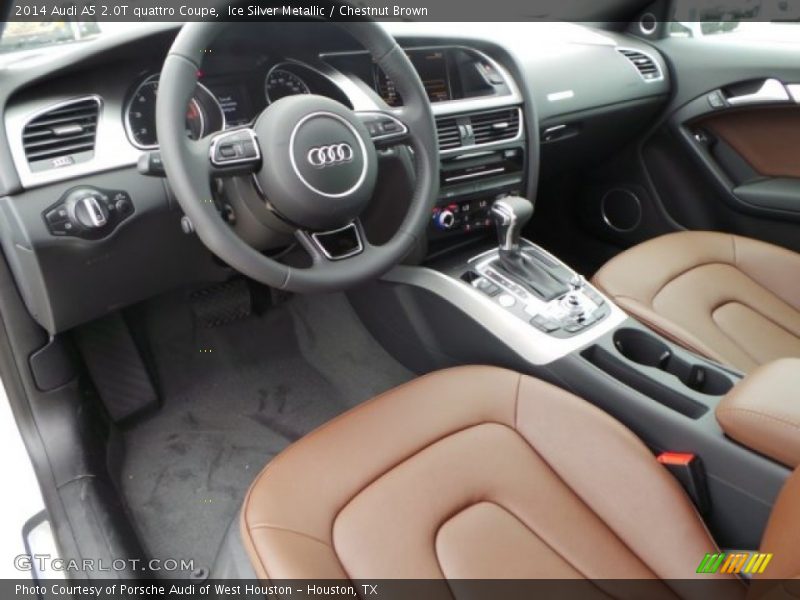 Ice Silver Metallic / Chestnut Brown 2014 Audi A5 2.0T quattro Coupe