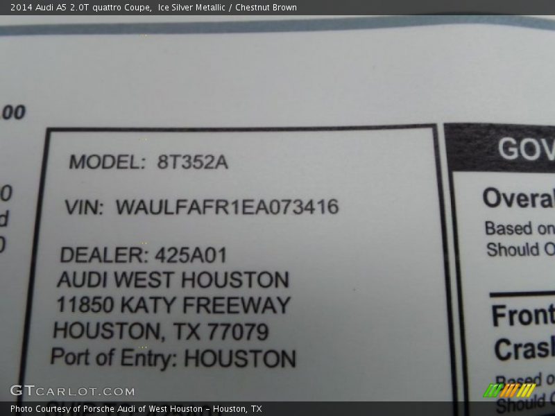 Ice Silver Metallic / Chestnut Brown 2014 Audi A5 2.0T quattro Coupe