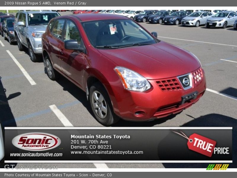 Venom Red / Gray 2009 Nissan Rogue S AWD