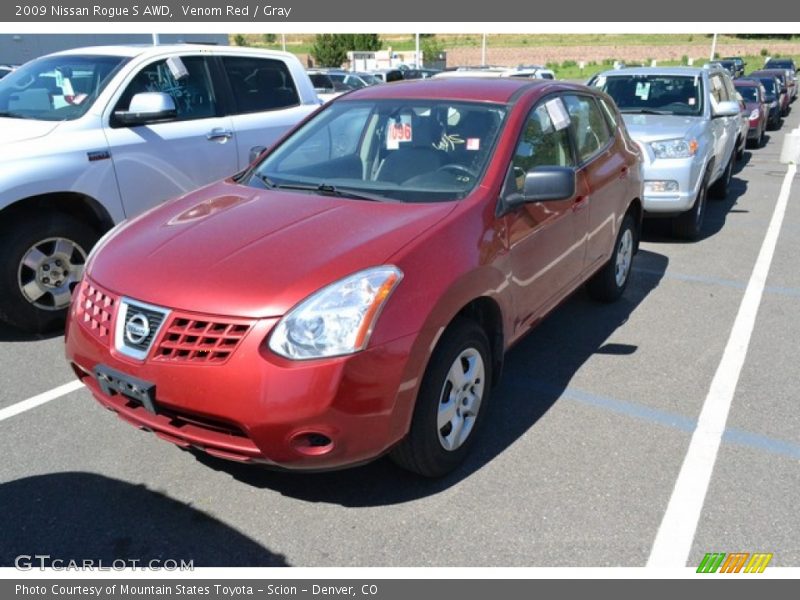 Venom Red / Gray 2009 Nissan Rogue S AWD