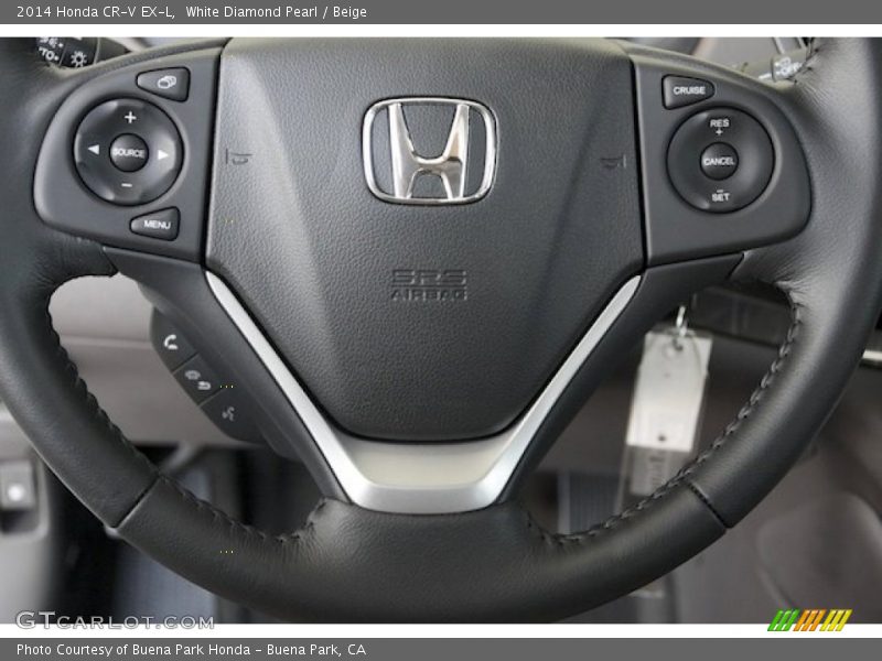 White Diamond Pearl / Beige 2014 Honda CR-V EX-L