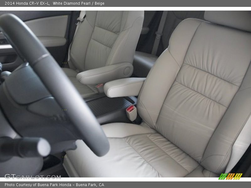 White Diamond Pearl / Beige 2014 Honda CR-V EX-L