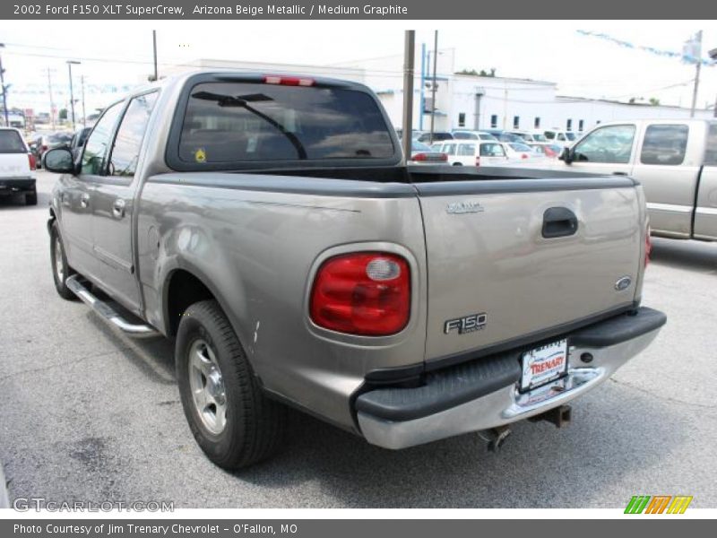 Arizona Beige Metallic / Medium Graphite 2002 Ford F150 XLT SuperCrew