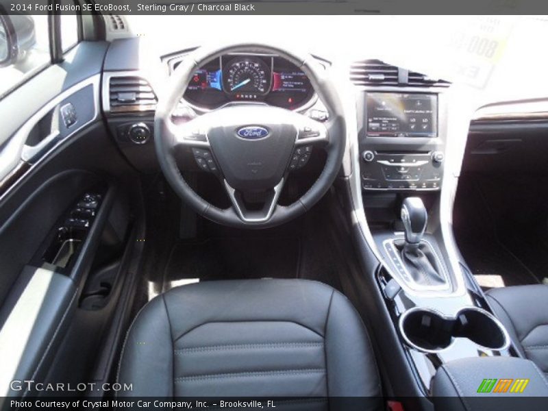 Sterling Gray / Charcoal Black 2014 Ford Fusion SE EcoBoost