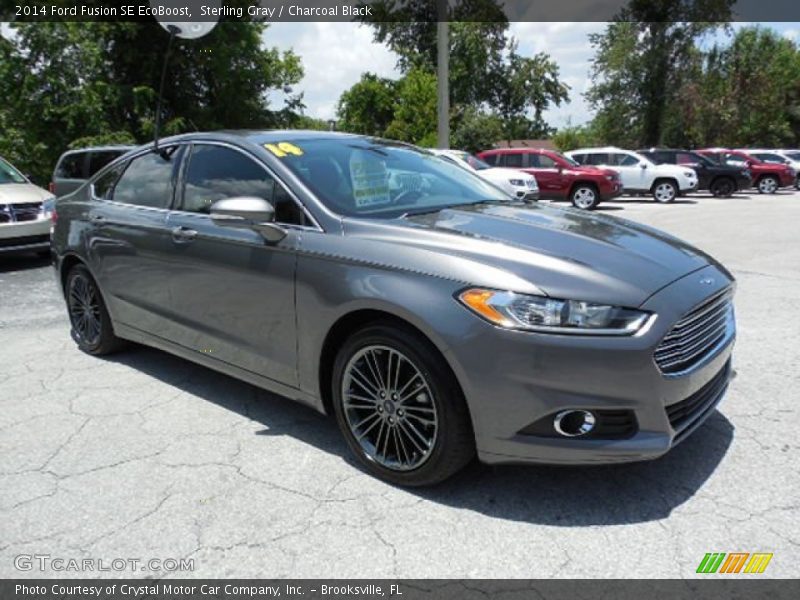 Sterling Gray / Charcoal Black 2014 Ford Fusion SE EcoBoost