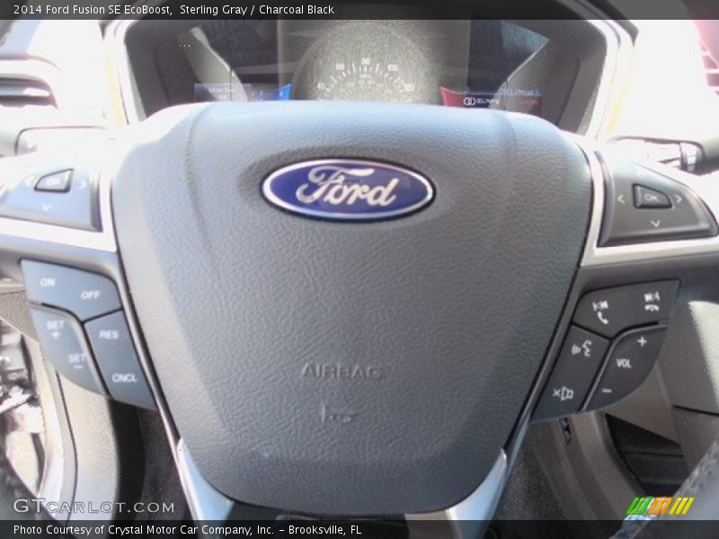 Sterling Gray / Charcoal Black 2014 Ford Fusion SE EcoBoost