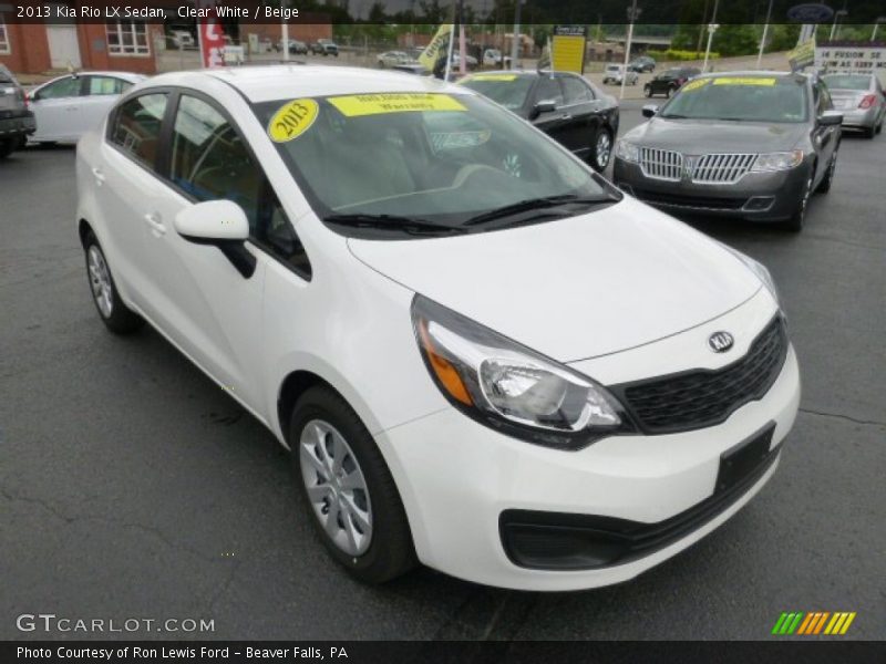 Clear White / Beige 2013 Kia Rio LX Sedan