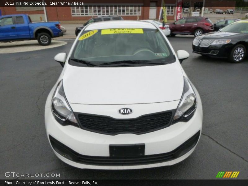 Clear White / Beige 2013 Kia Rio LX Sedan