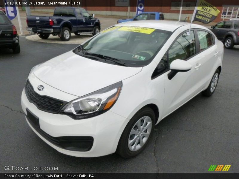 Clear White / Beige 2013 Kia Rio LX Sedan