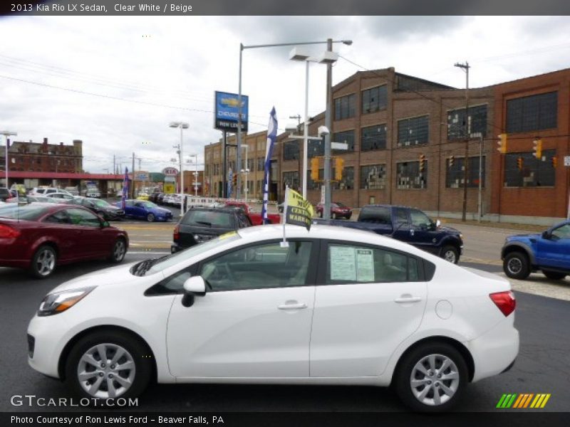 Clear White / Beige 2013 Kia Rio LX Sedan