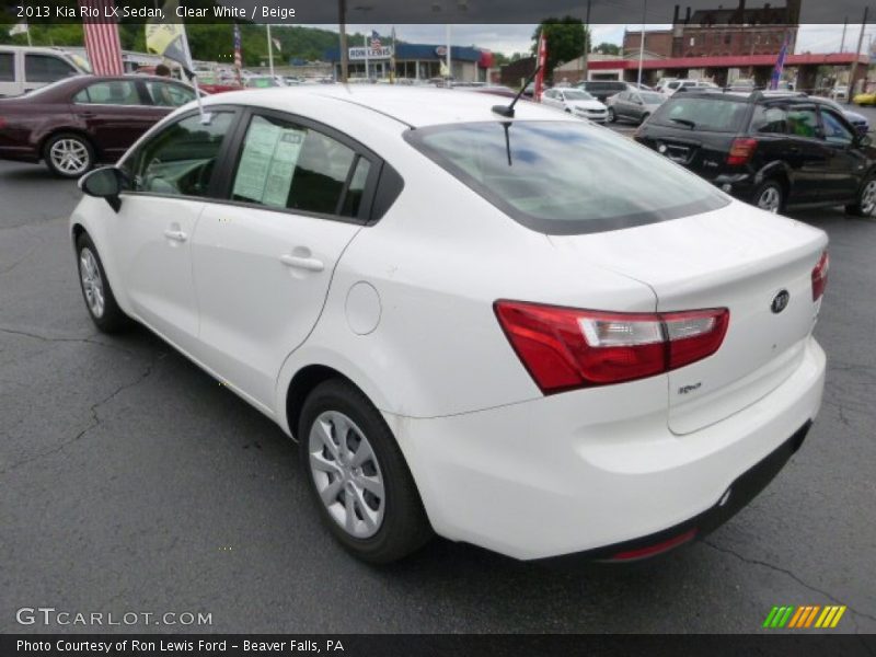 Clear White / Beige 2013 Kia Rio LX Sedan