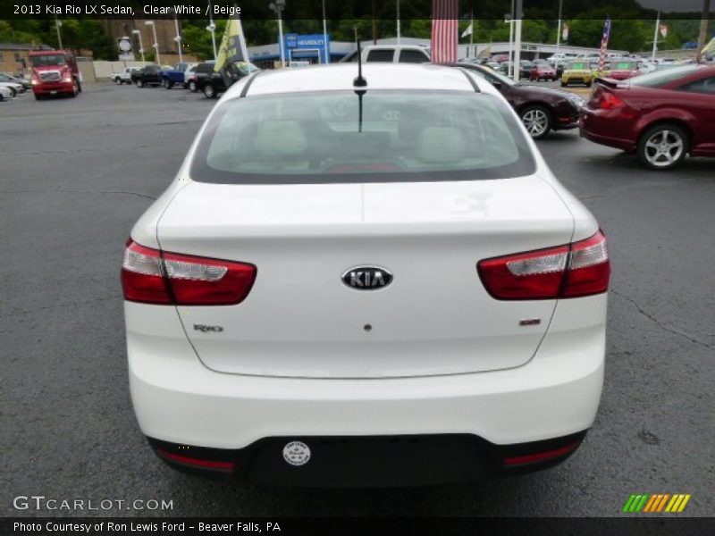 Clear White / Beige 2013 Kia Rio LX Sedan