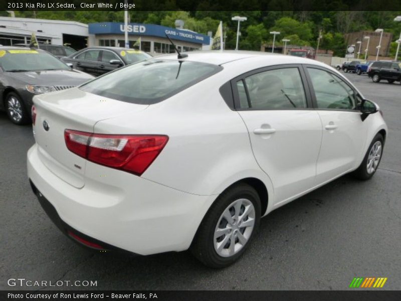 Clear White / Beige 2013 Kia Rio LX Sedan