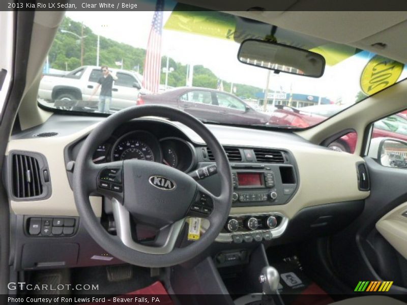 Clear White / Beige 2013 Kia Rio LX Sedan