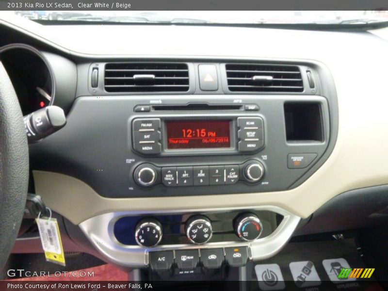 Clear White / Beige 2013 Kia Rio LX Sedan