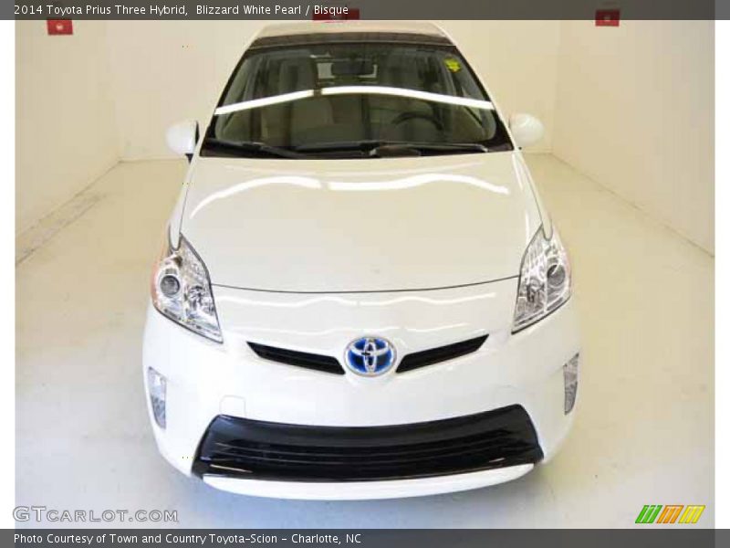 Blizzard White Pearl / Bisque 2014 Toyota Prius Three Hybrid