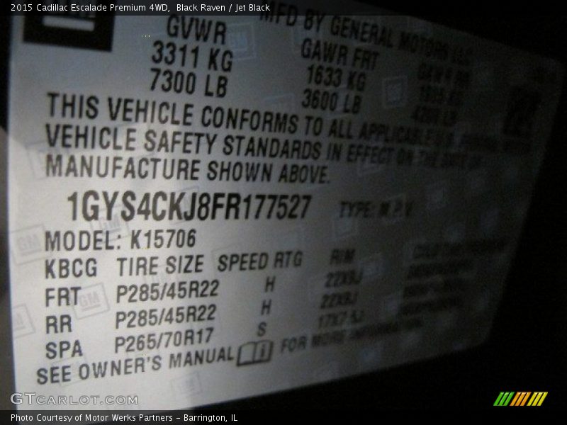 Black Raven / Jet Black 2015 Cadillac Escalade Premium 4WD