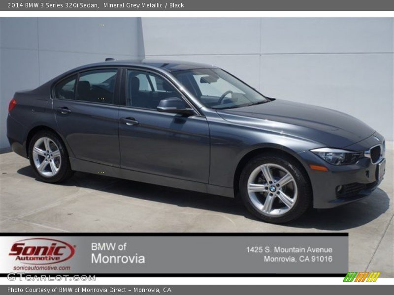 Mineral Grey Metallic / Black 2014 BMW 3 Series 320i Sedan
