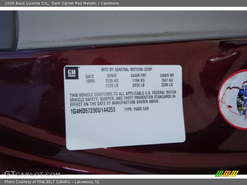 Dark Garnet Red Metallic / Cashmere 2006 Buick Lucerne CXL