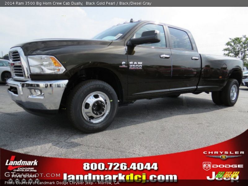 Black Gold Pearl / Black/Diesel Gray 2014 Ram 3500 Big Horn Crew Cab Dually
