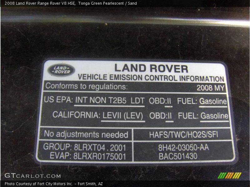 Tonga Green Pearlescent / Sand 2008 Land Rover Range Rover V8 HSE