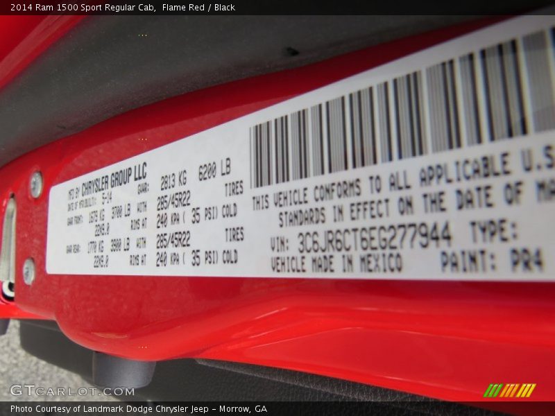 Flame Red / Black 2014 Ram 1500 Sport Regular Cab
