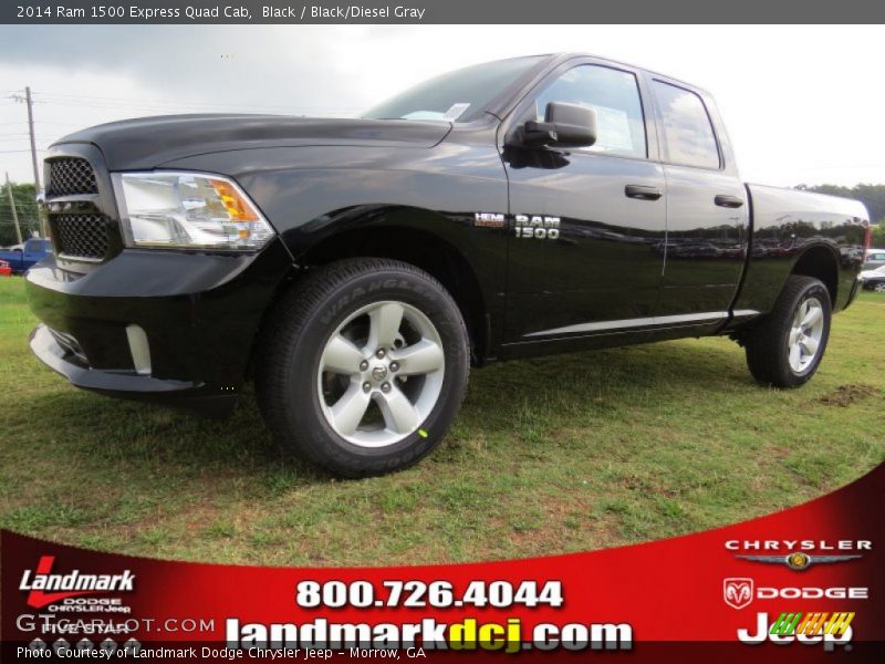 Black / Black/Diesel Gray 2014 Ram 1500 Express Quad Cab